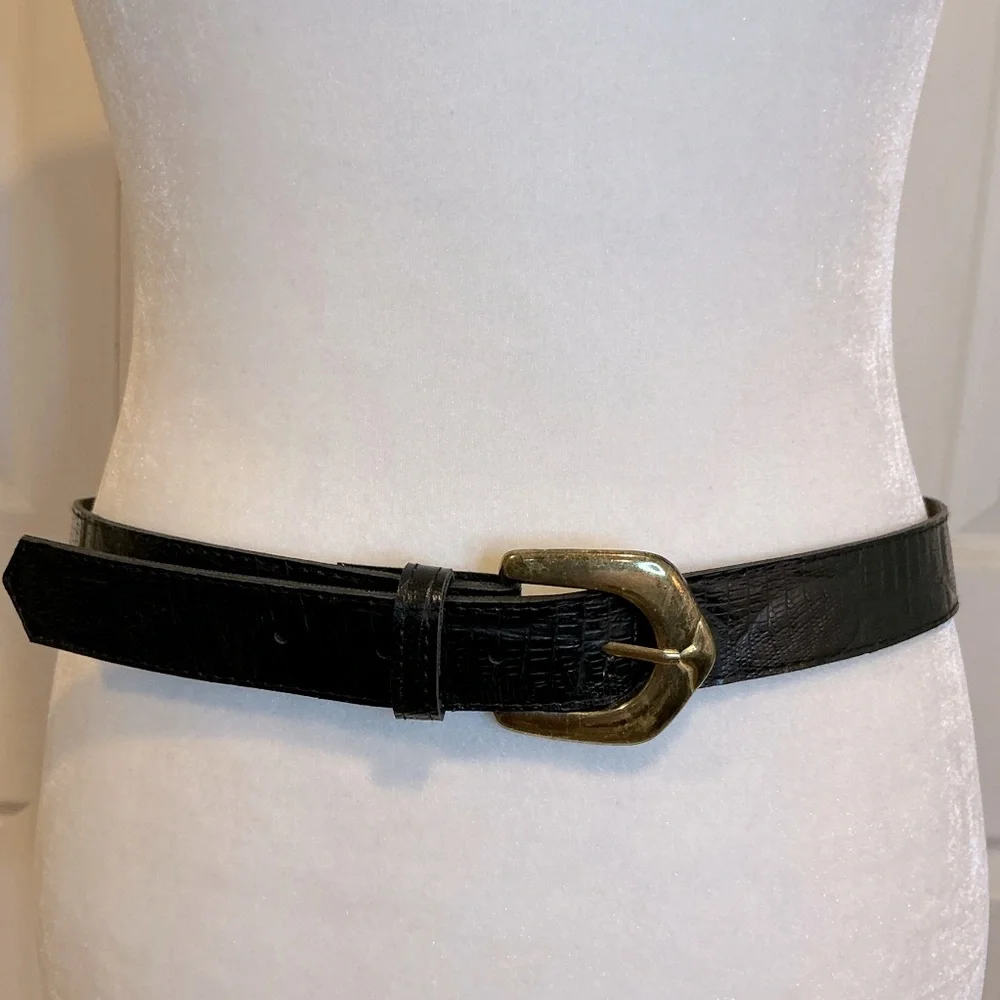 🐸 Black Faux Leather Belt